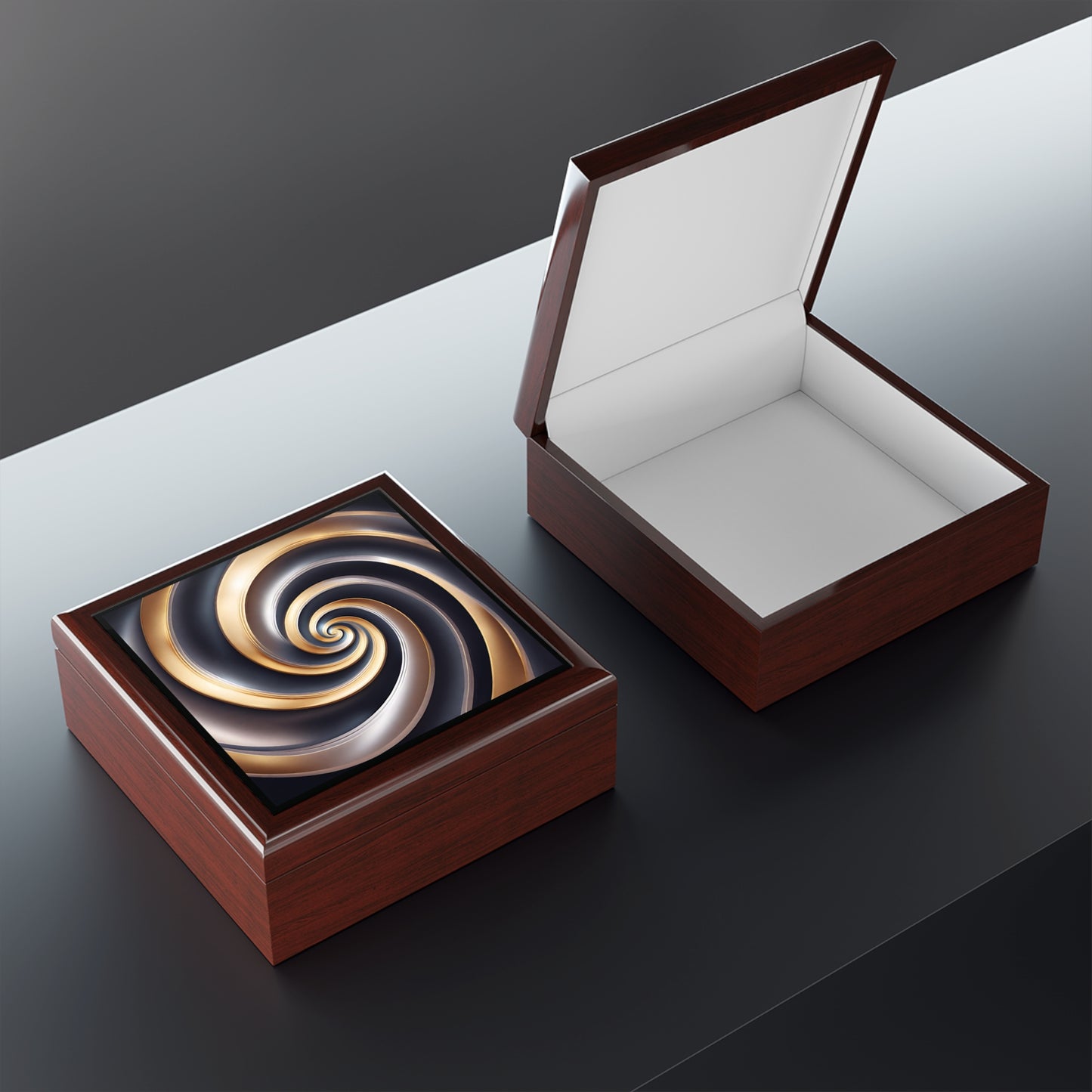 Silver/Gold Wave Jewelry / Keepsake Box