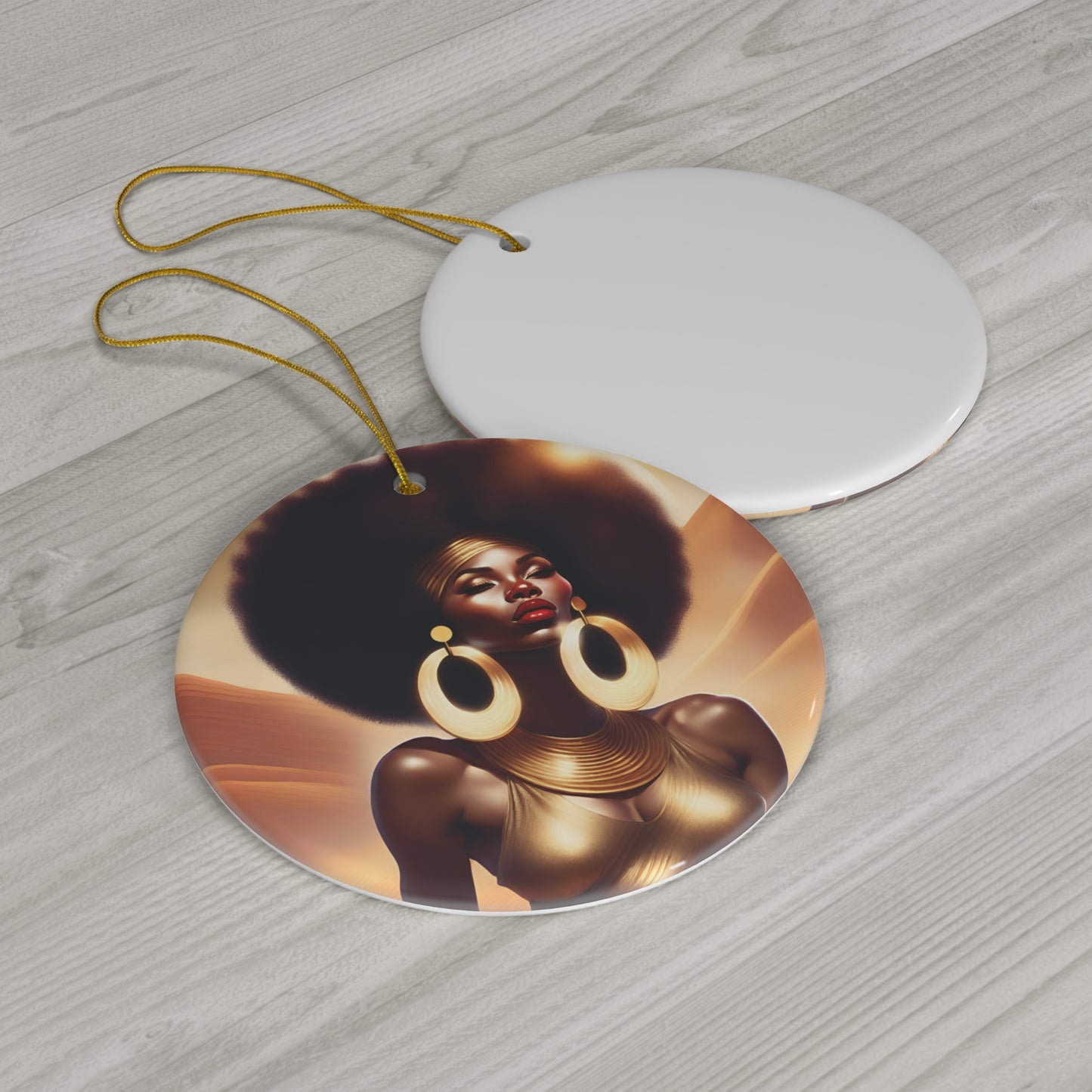 Golden Lady Ceramic Ornament