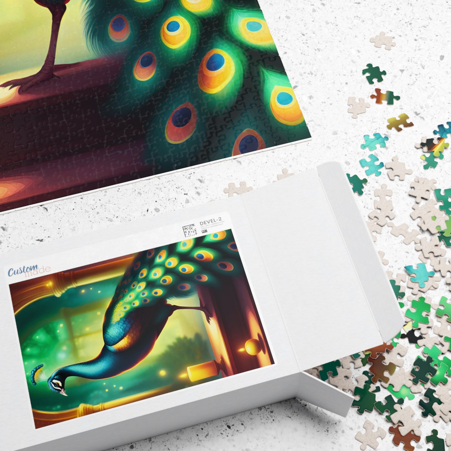 Green & Blue Peacock Puzzle (110, 252, 520, 1014-piece)