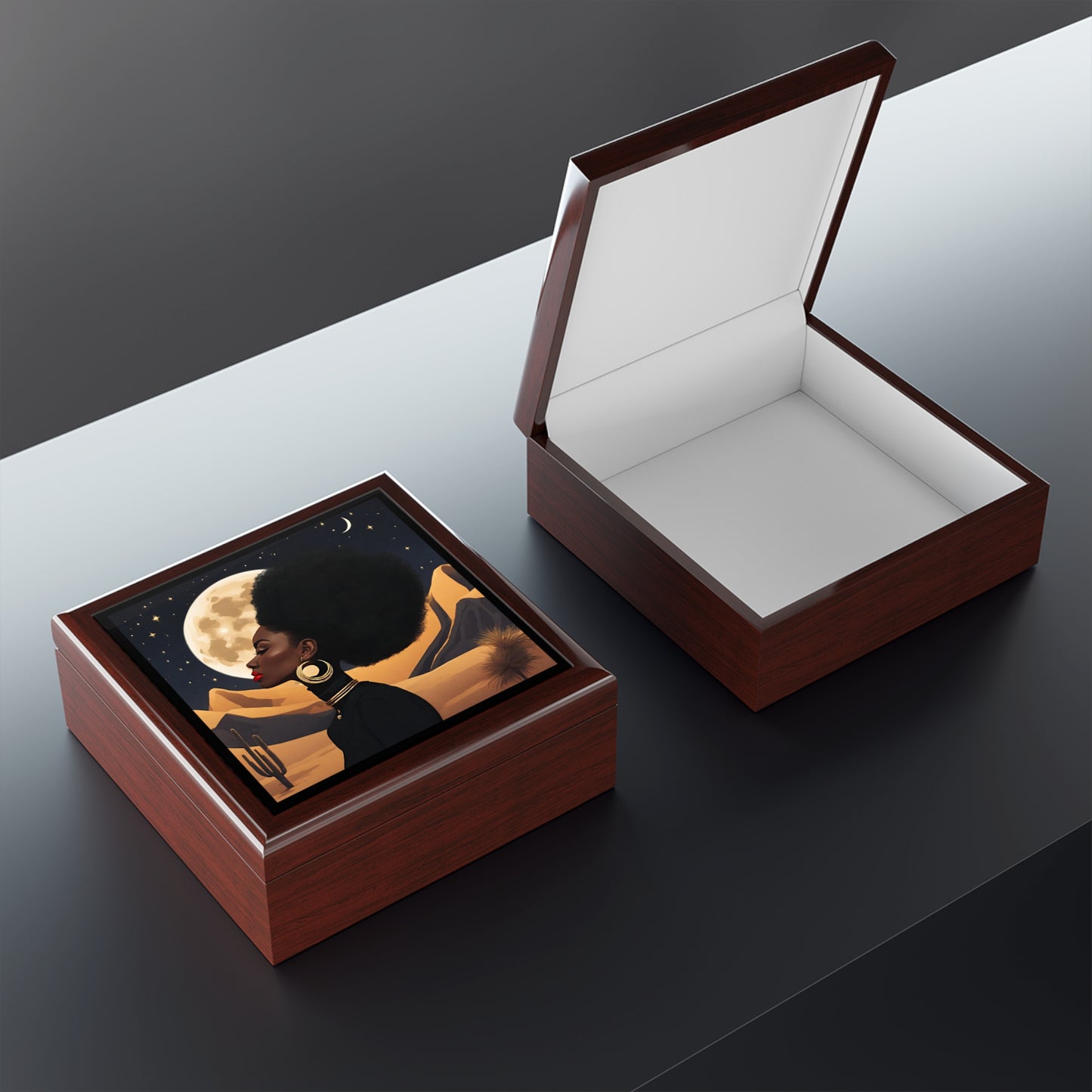 Golden Moon Lady Jewelry/Keepsake Box
