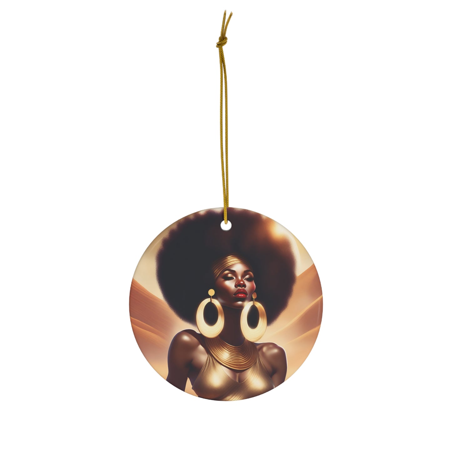 Golden Lady Ceramic Ornament