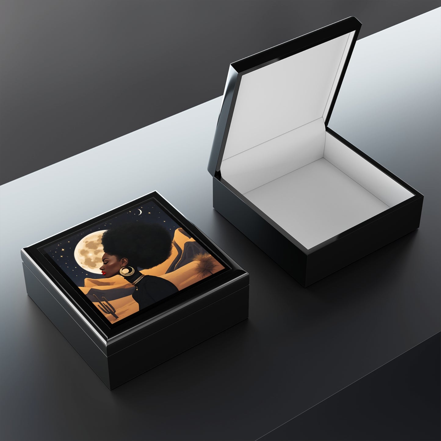 Golden Moon Lady Jewelry/Keepsake Box