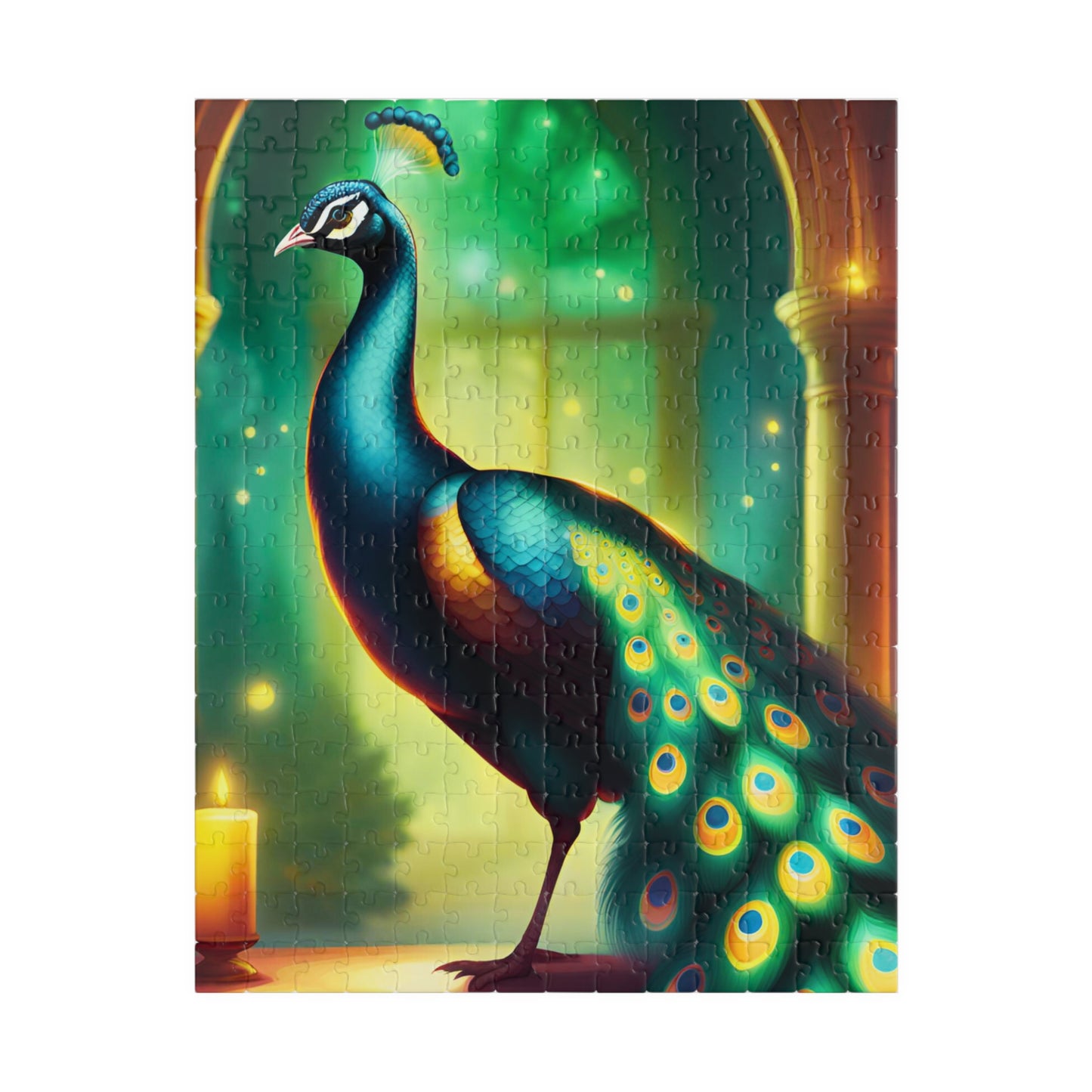 Green & Blue Peacock Puzzle (110, 252, 520, 1014-piece)