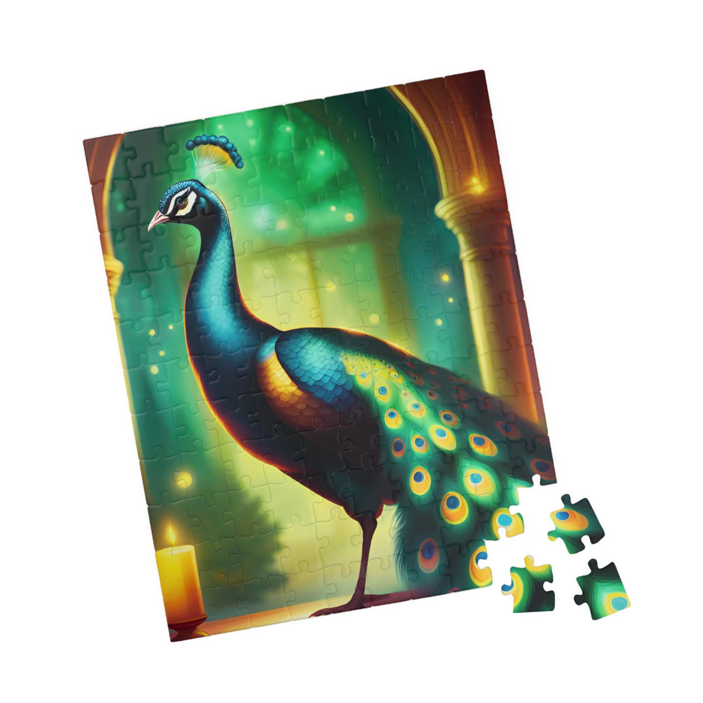 Green & Blue Peacock Puzzle (110, 252, 520, 1014-piece)