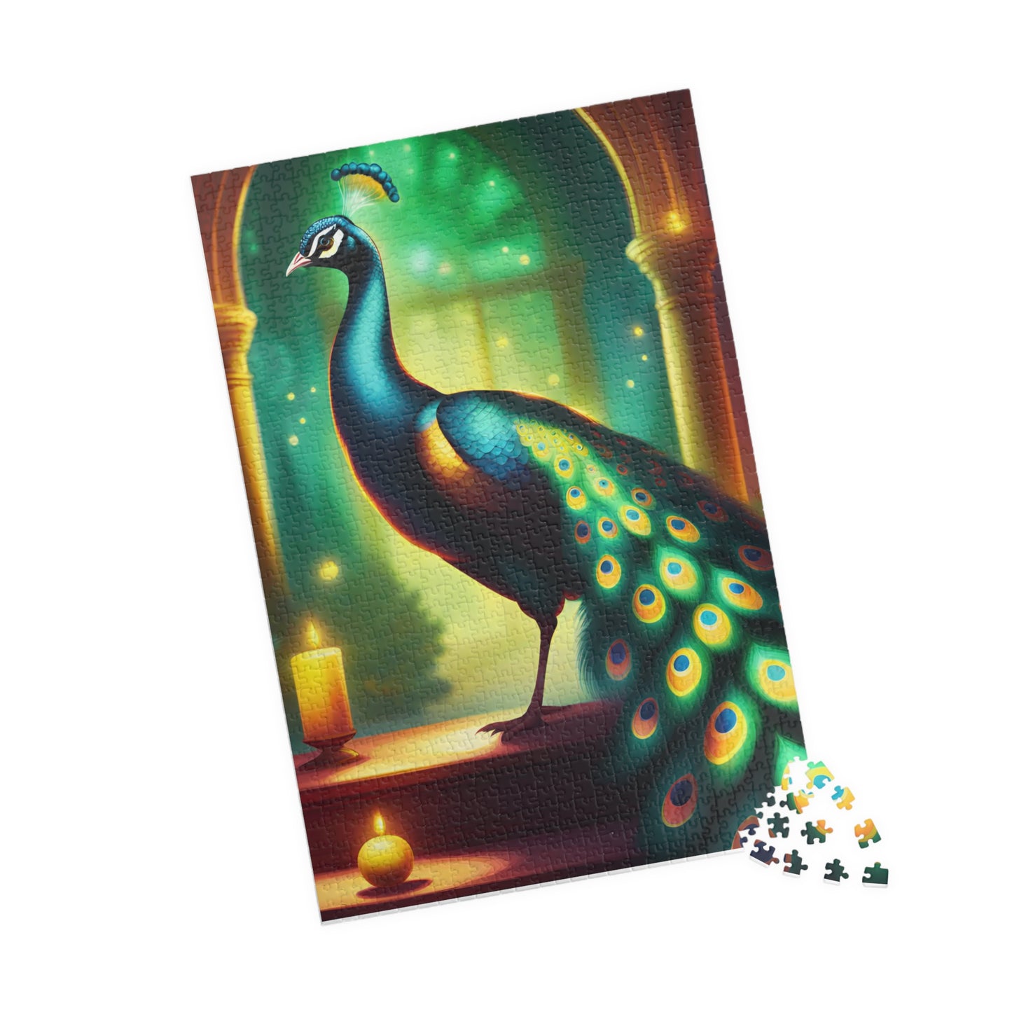 Green & Blue Peacock Puzzle (110, 252, 520, 1014-piece)
