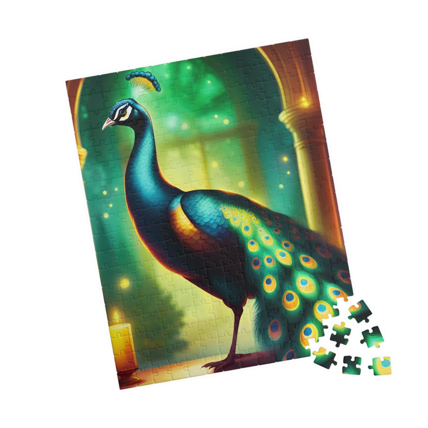 Green & Blue Peacock Puzzle (110, 252, 520, 1014-piece)