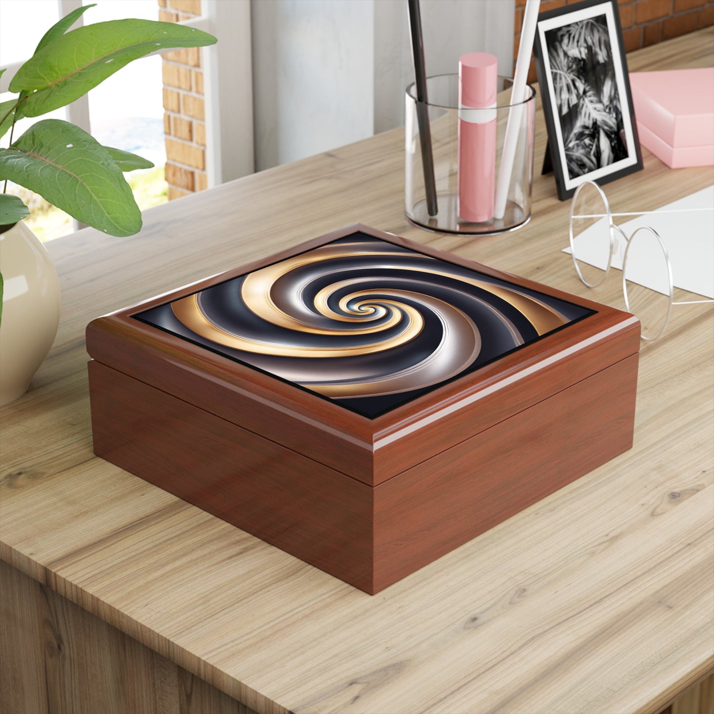 Silver/Gold Wave Jewelry / Keepsake Box