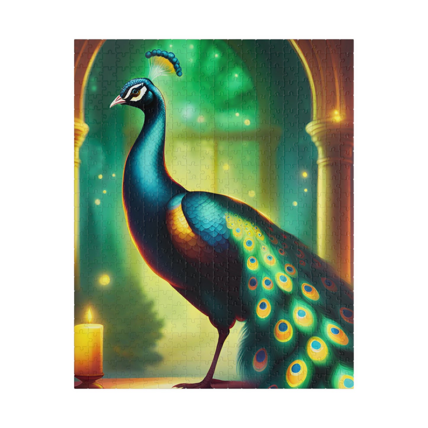 Green & Blue Peacock Puzzle (110, 252, 520, 1014-piece)