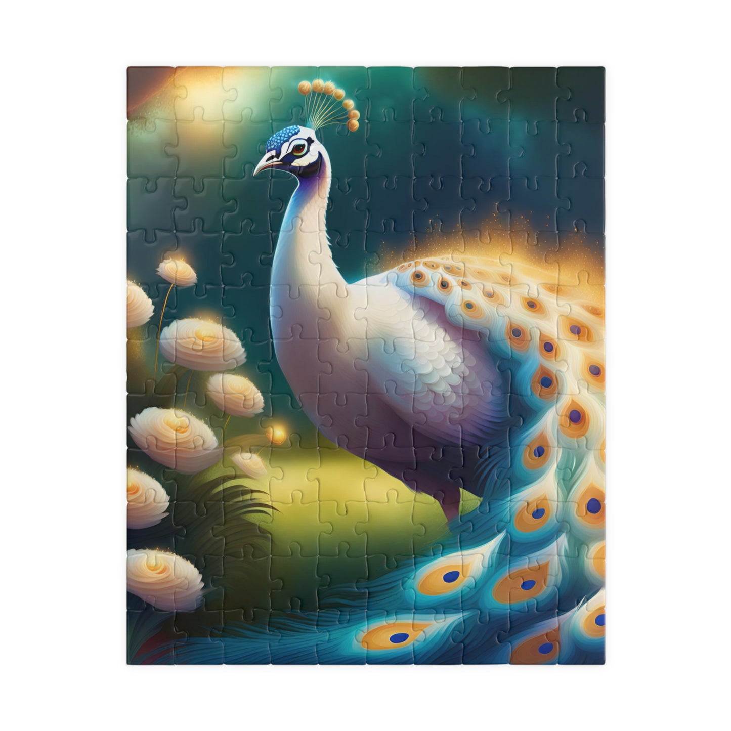Blue & White Peacock Puzzle (110, 252, 520, 1014-piece)
