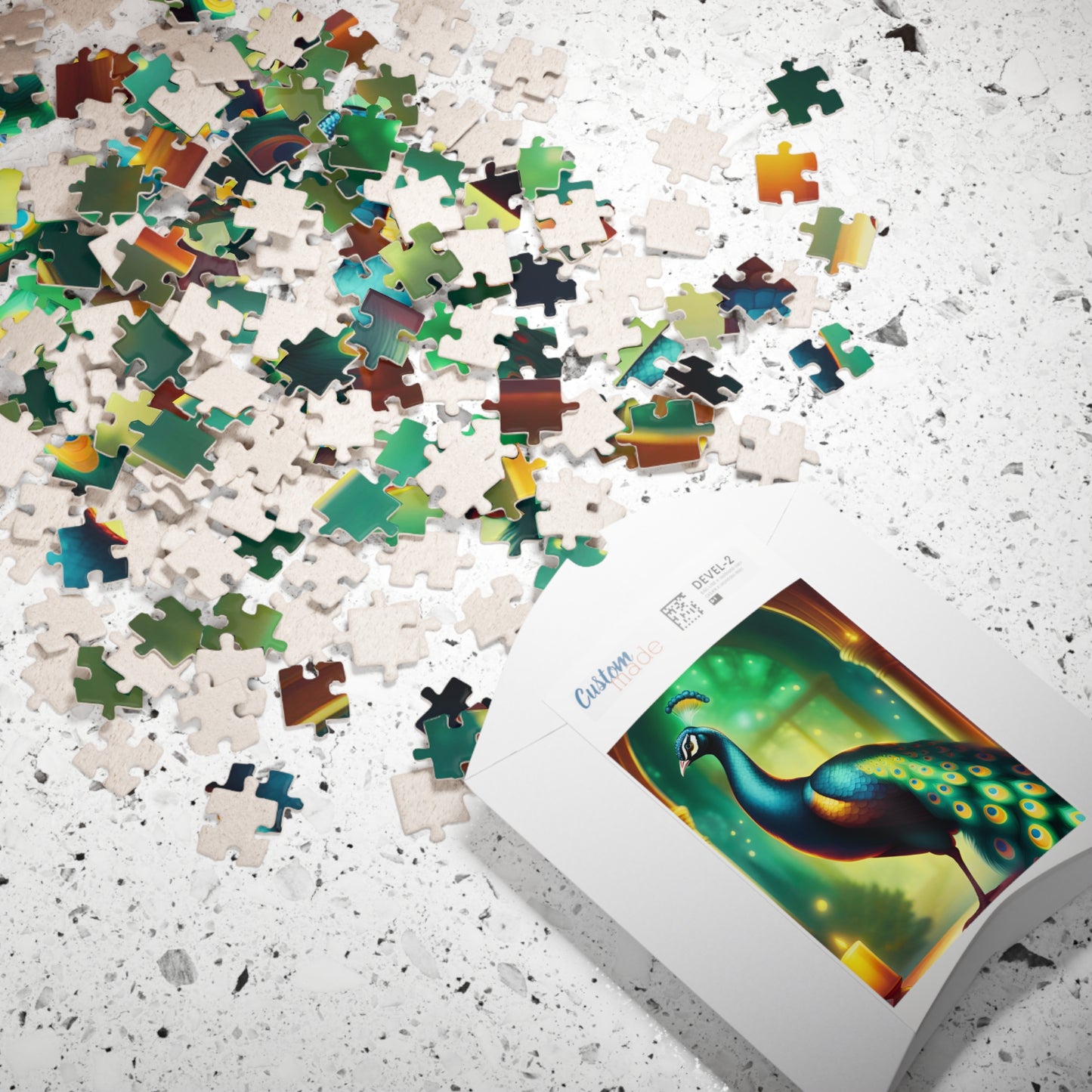 Green & Blue Peacock Puzzle (110, 252, 520, 1014-piece)