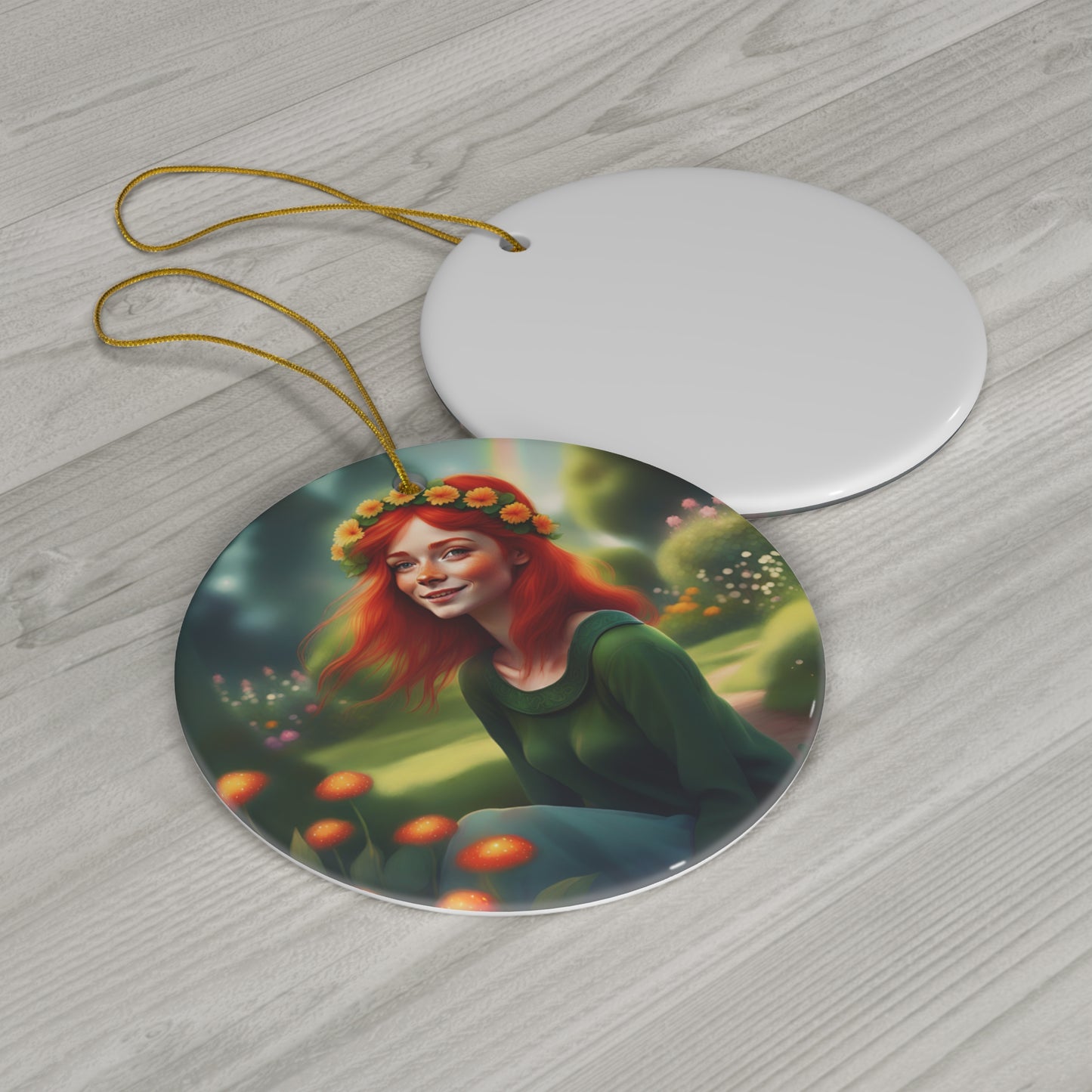 Gaelic Girl Ceramic Ornament