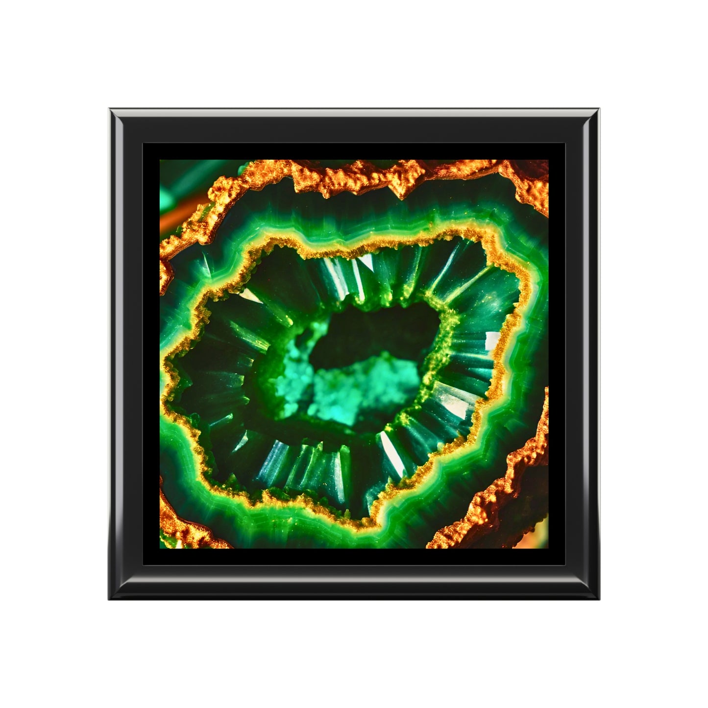 Emerald Geode Jewelry / Keepsake Box