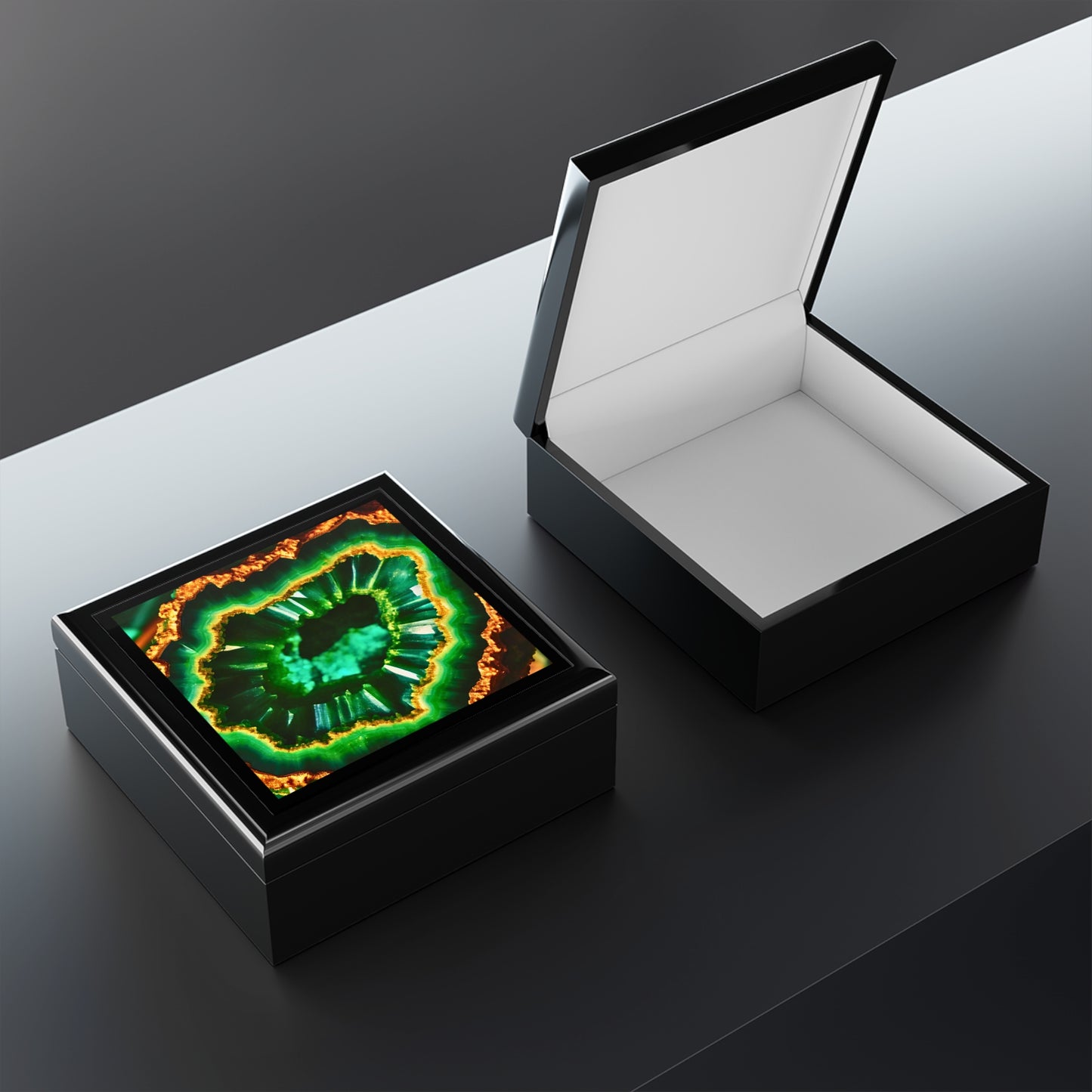 Emerald Geode Jewelry / Keepsake Box