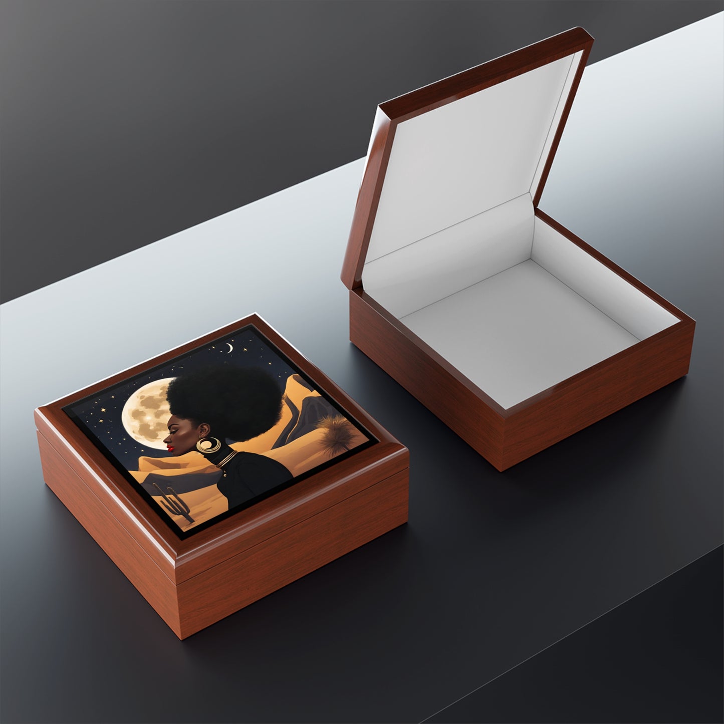 Golden Moon Lady Jewelry/Keepsake Box