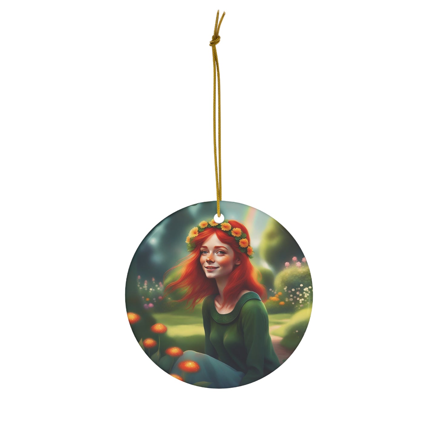 Gaelic Girl Ceramic Ornament