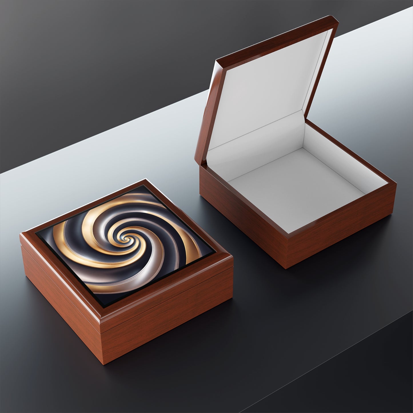 Silver/Gold Wave Jewelry / Keepsake Box