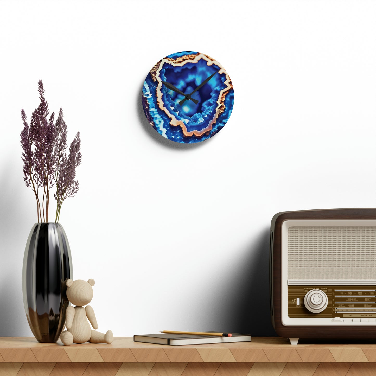 Blue Geode Acrylic Wall Clock