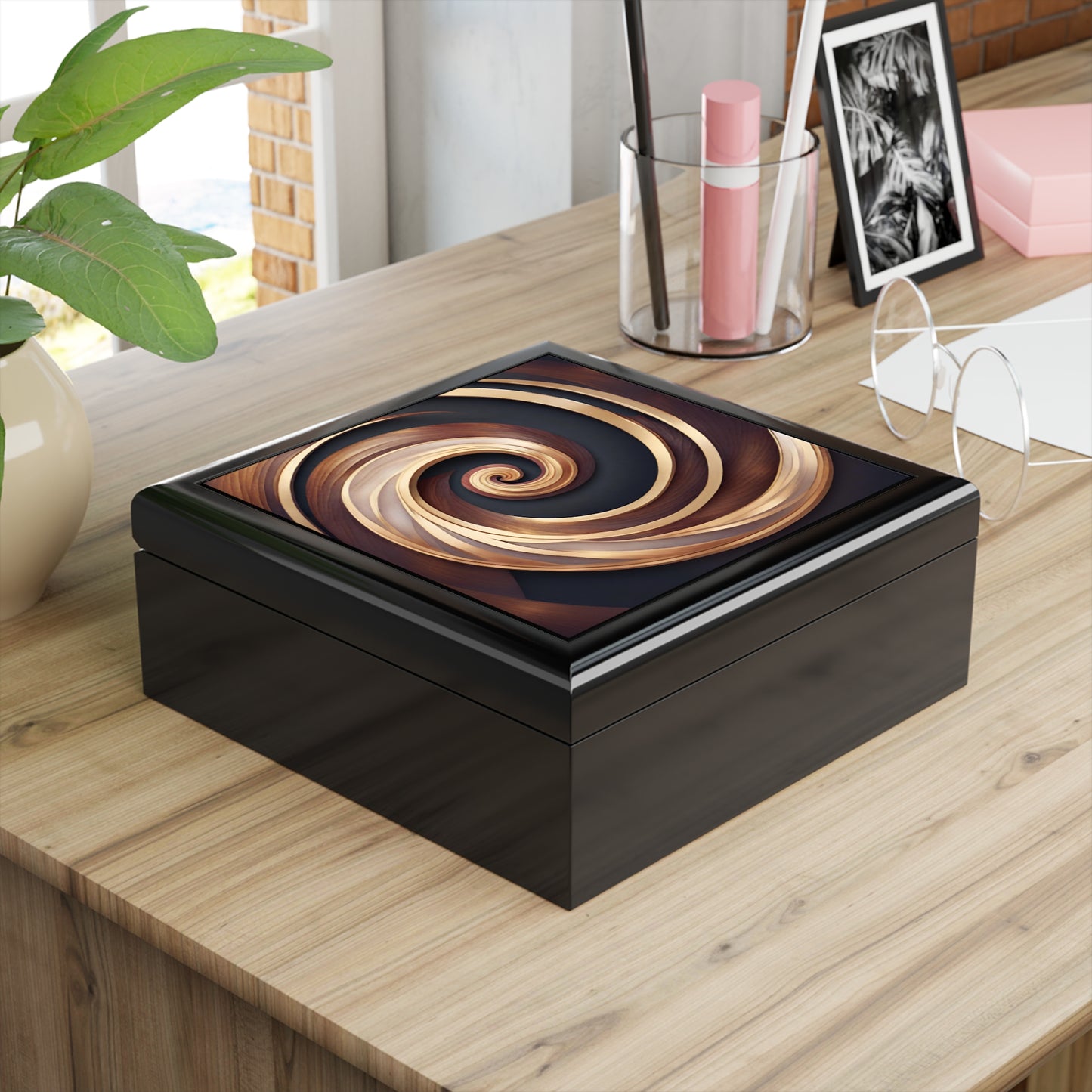 Mahogany Swirl Jewelry Box