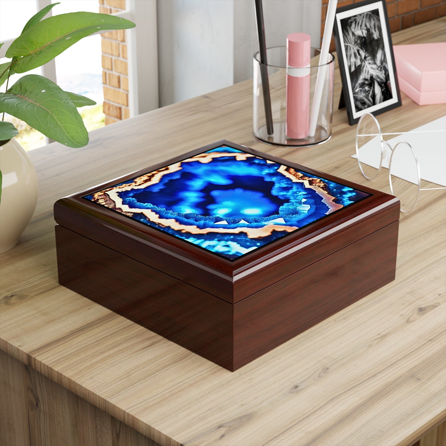 Blue Geode Jewelry/Keepsake Box