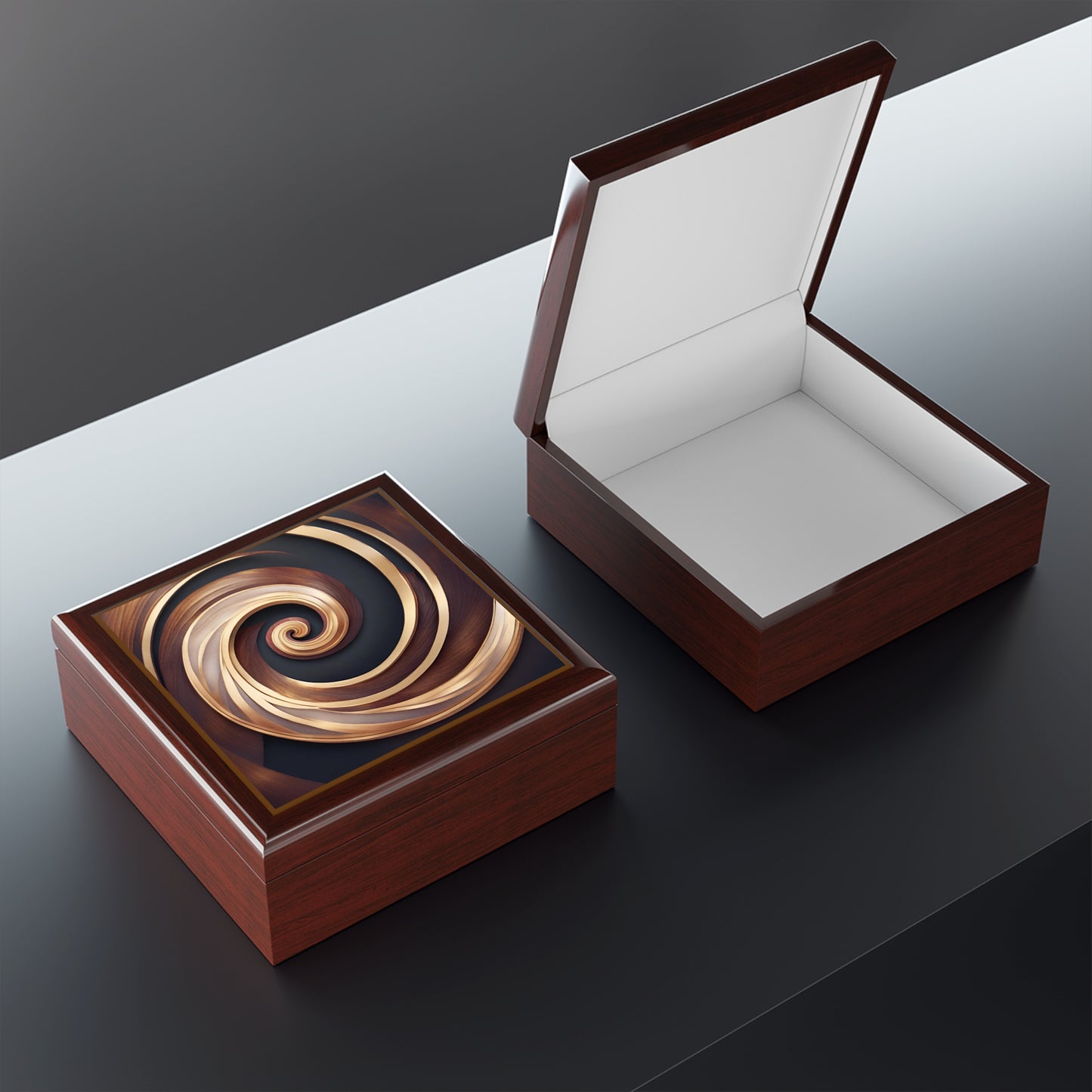 Mahogany Swirl Jewelry Box