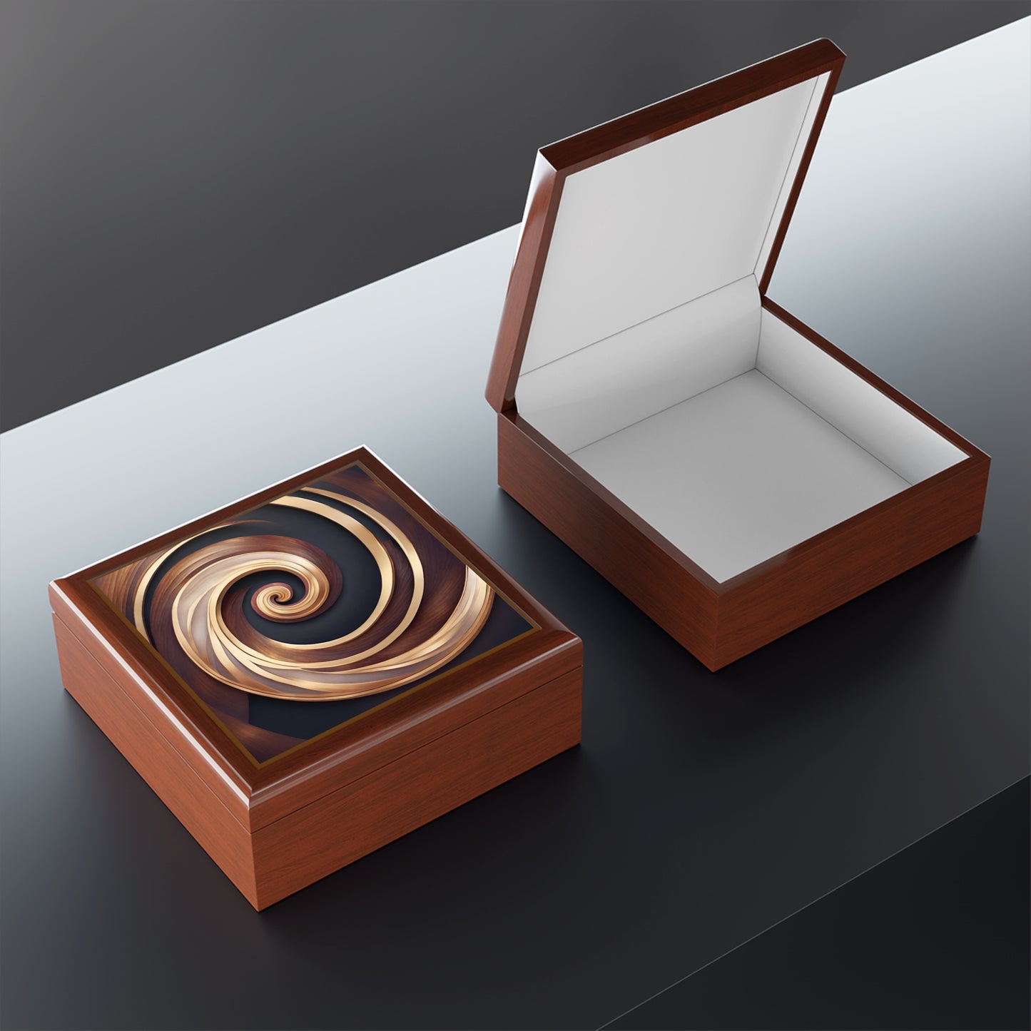 Mahogany Swirl Jewelry Box