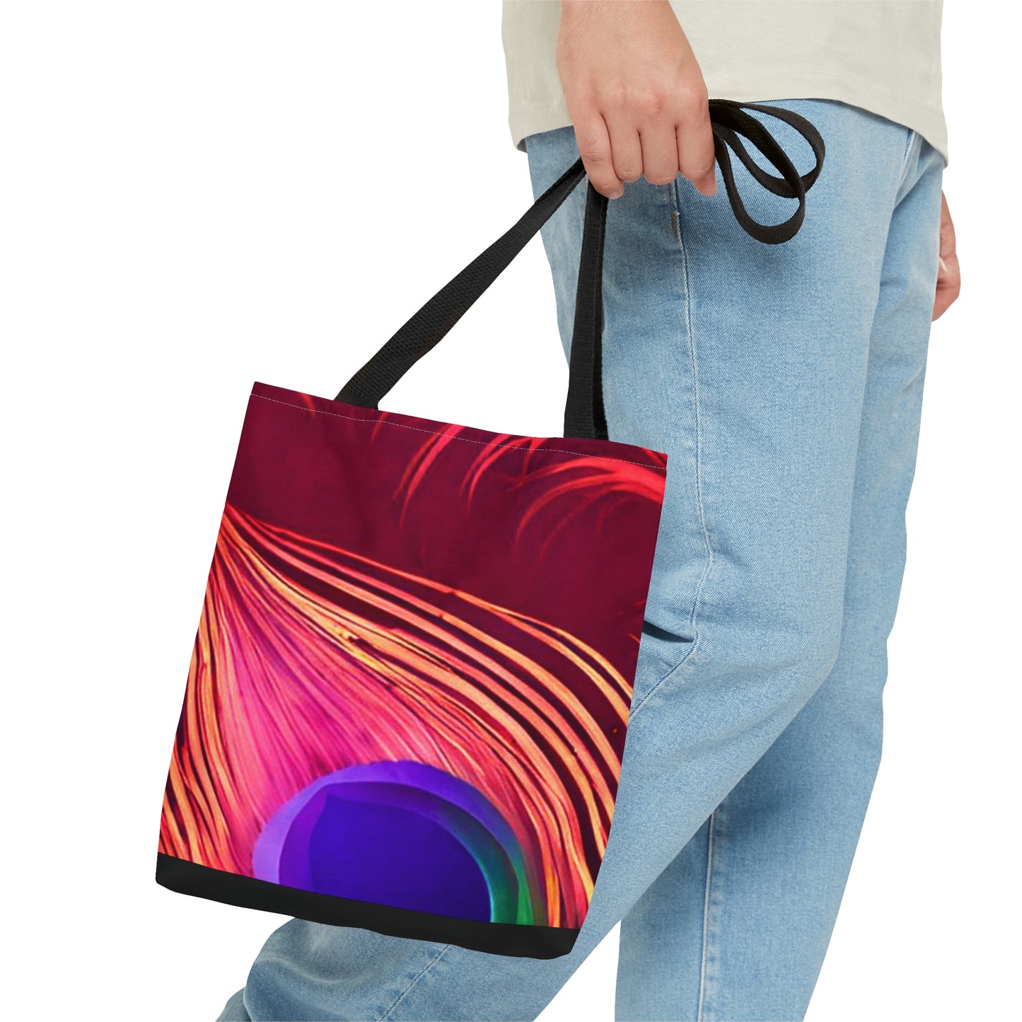 Red & Purple Peacock Tote Bag (AOP)