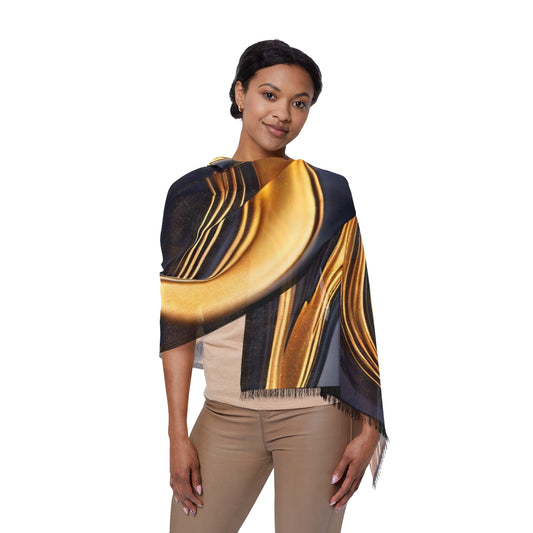 Gold/Black Swirl Light Scarf