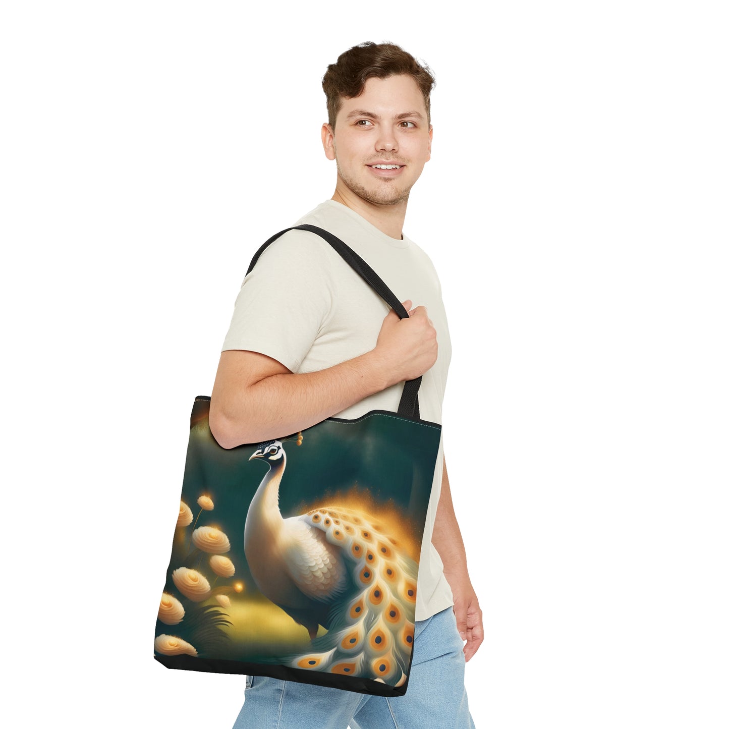 White Peacock Tote Bag (AOP)