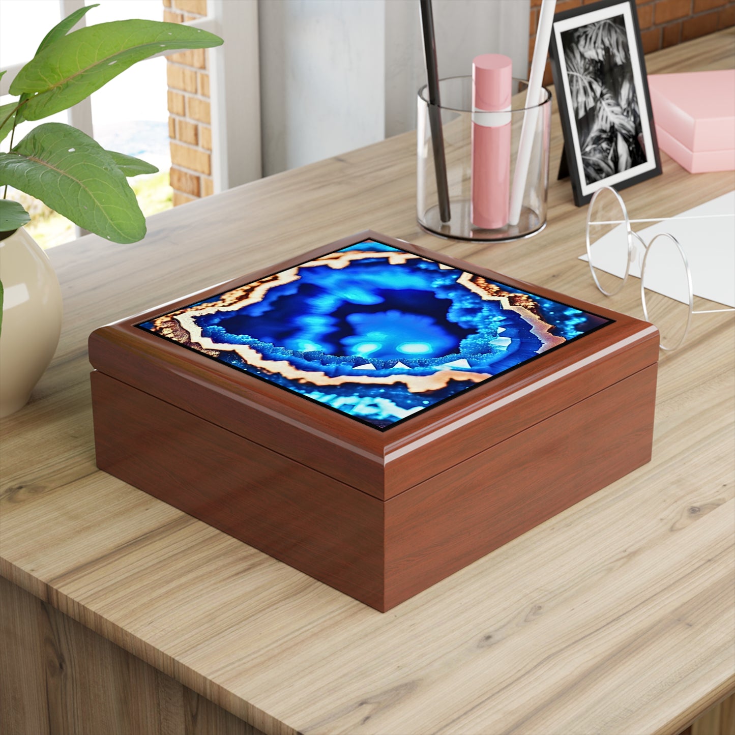 Blue Geode Jewelry/Keepsake Box