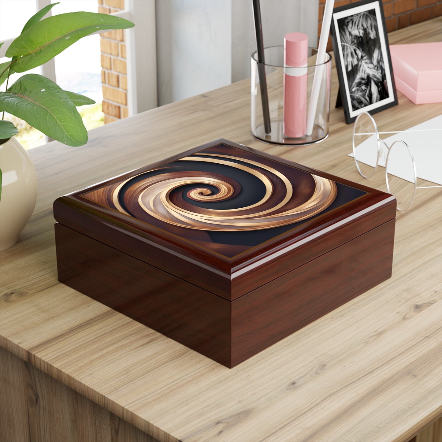 Mahogany Swirl Jewelry Box