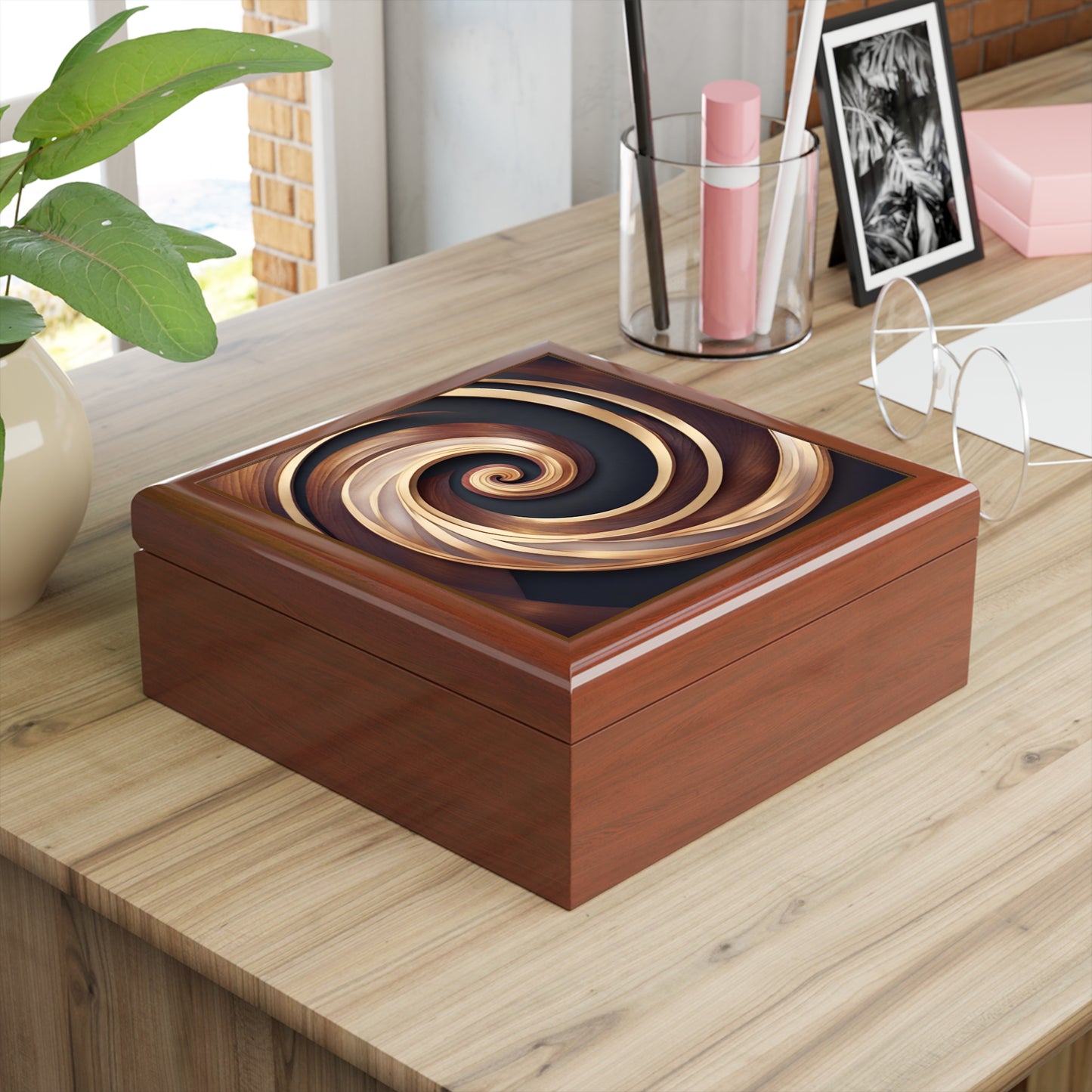 Mahogany Swirl Jewelry Box