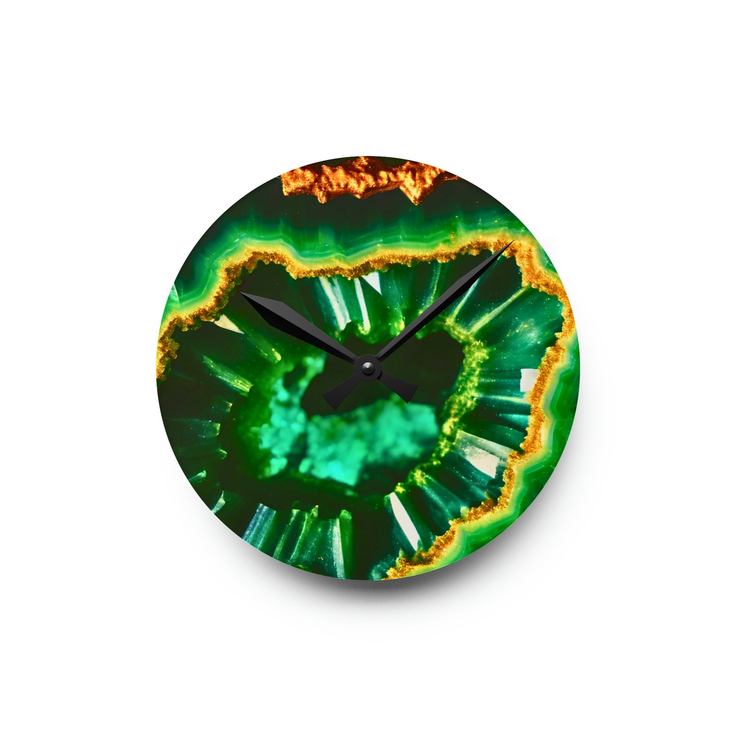 Green Geode Acrylic Wall Clock