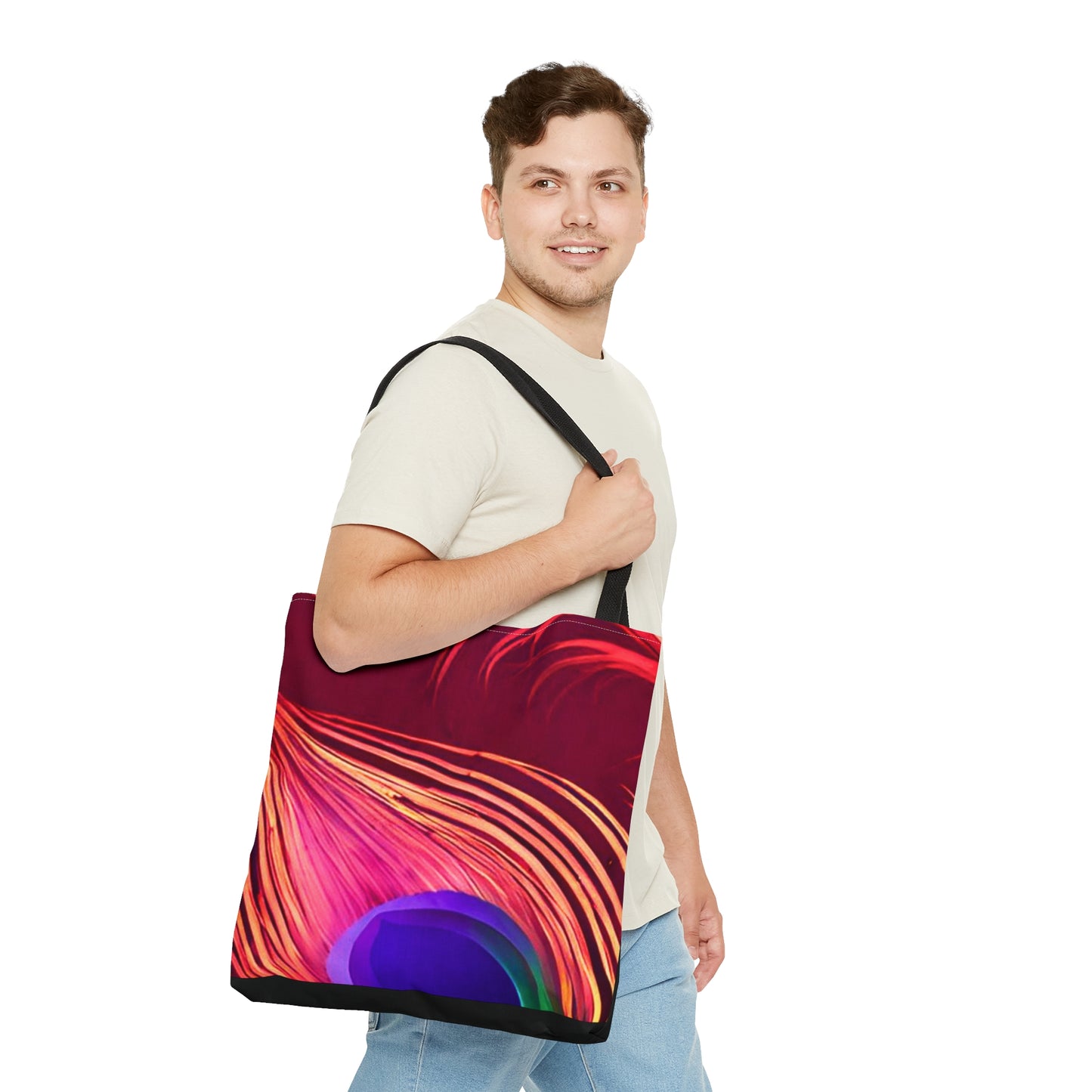 Red & Purple Peacock Tote Bag (AOP)