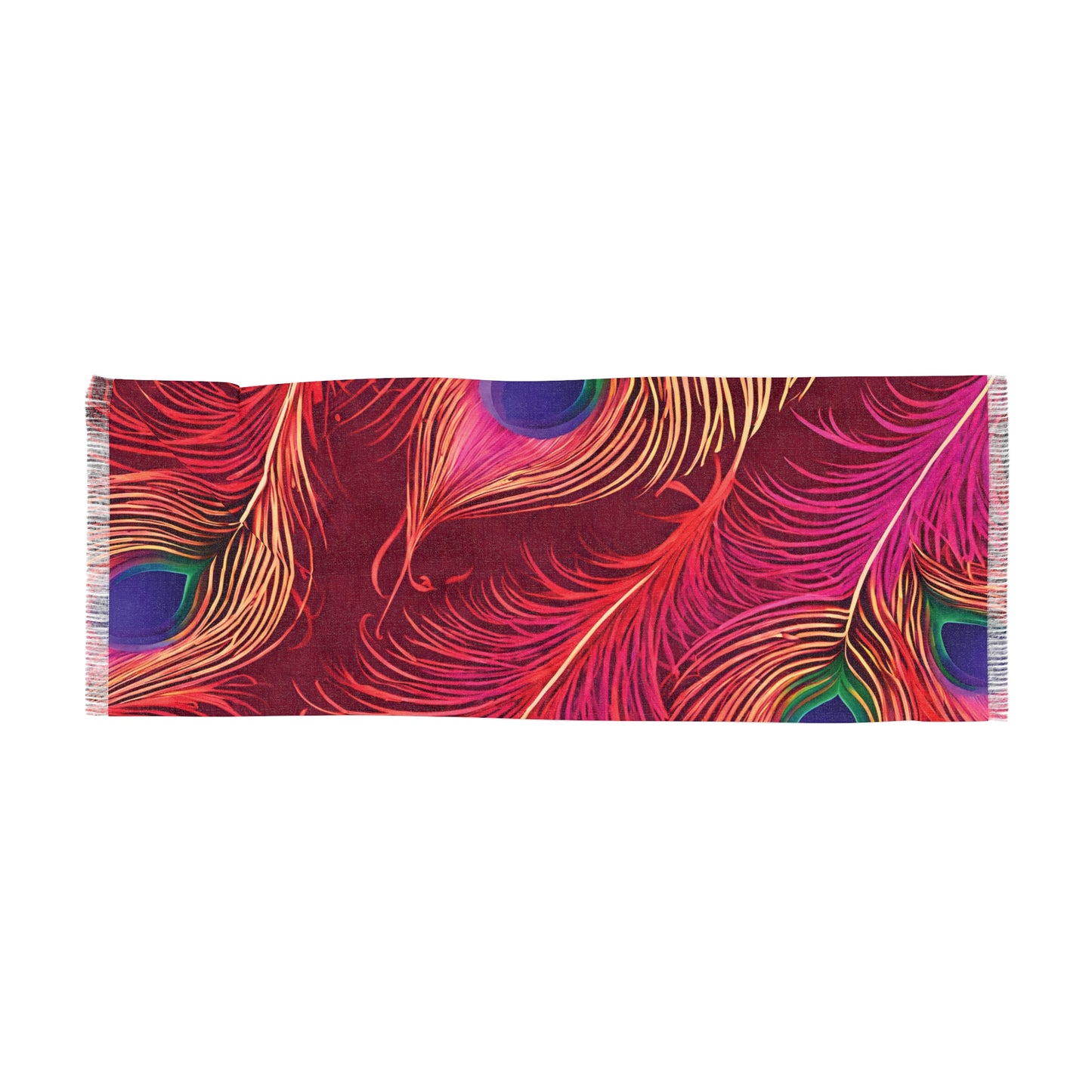 Red & Purple Peacock Scarf (Lightweight)