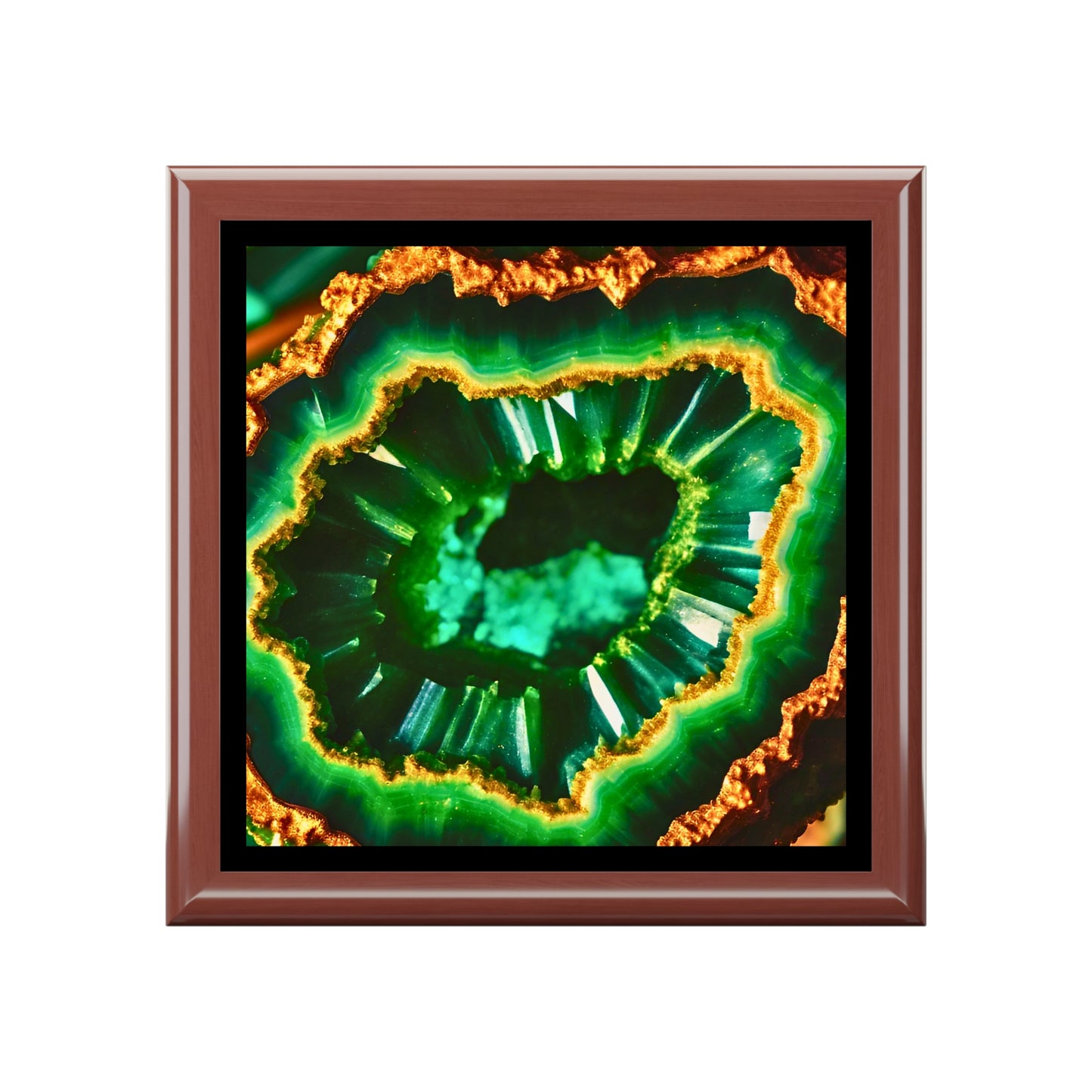 Emerald Geode Jewelry / Keepsake  Box