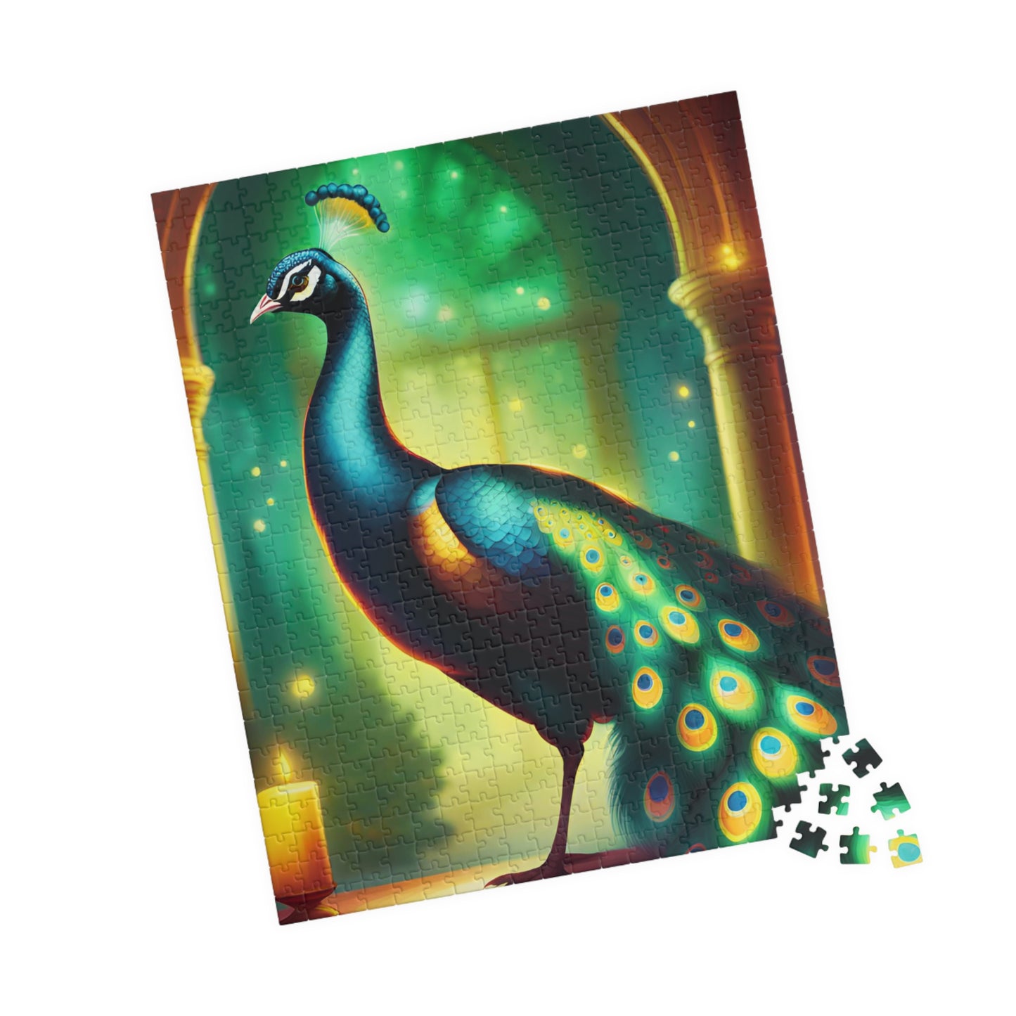 Green & Blue Peacock Puzzle (110, 252, 520, 1014-piece)