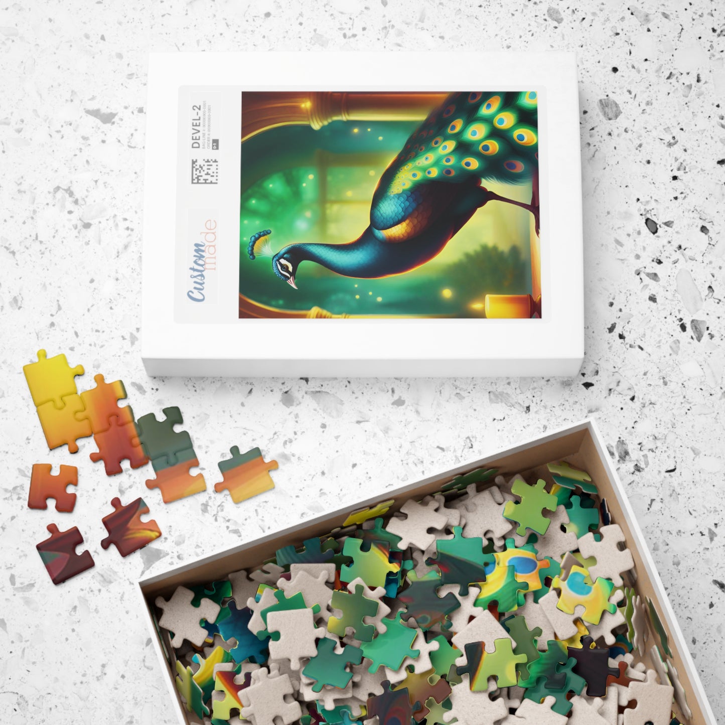 Green & Blue Peacock Puzzle (110, 252, 520, 1014-piece)