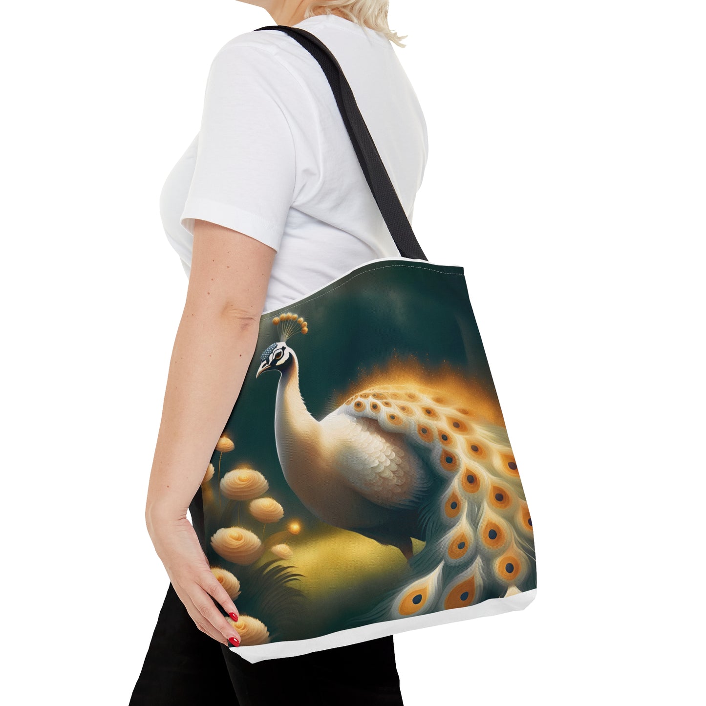 White Peacock Tote Bag (AOP)