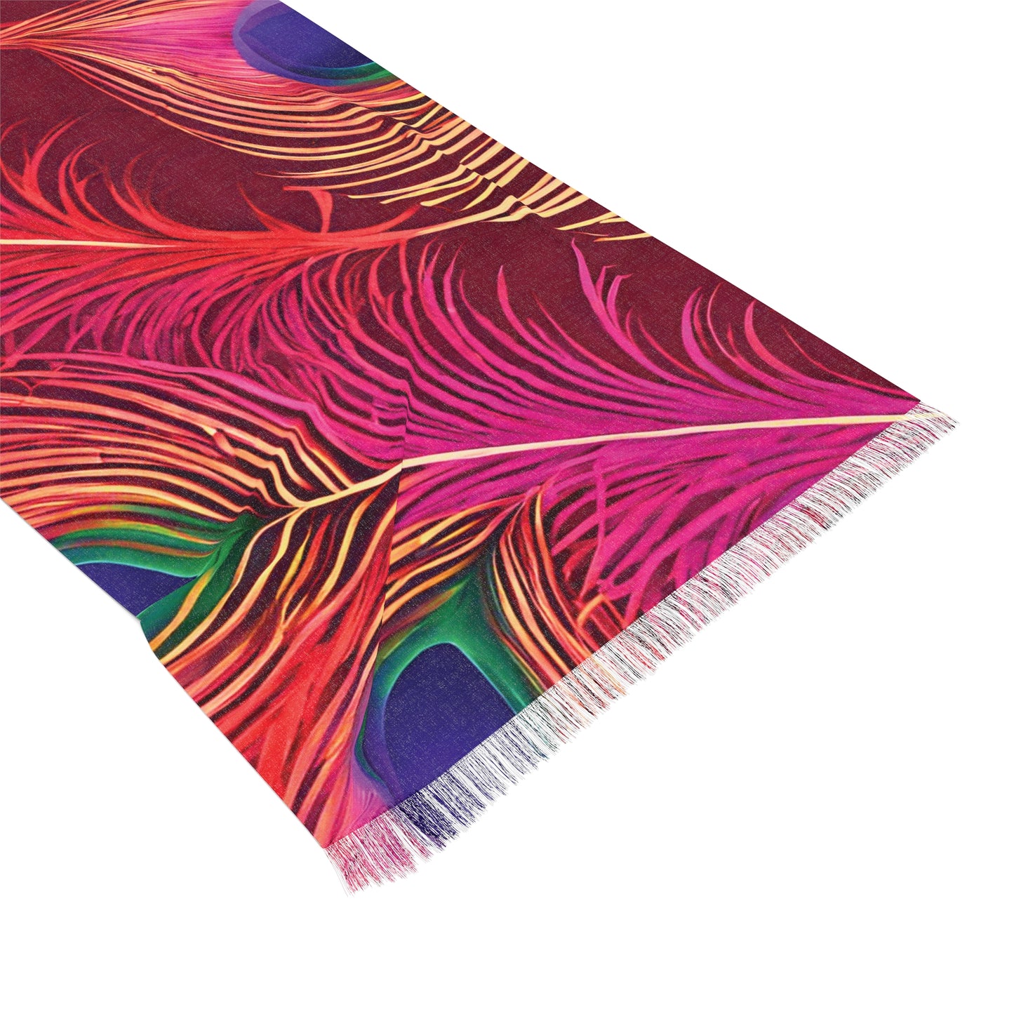 Red & Purple Peacock Scarf (Lightweight)