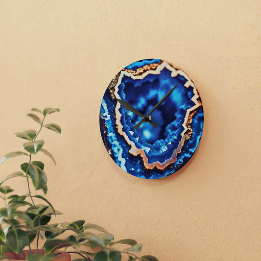 Blue Geode Acrylic Wall Clock