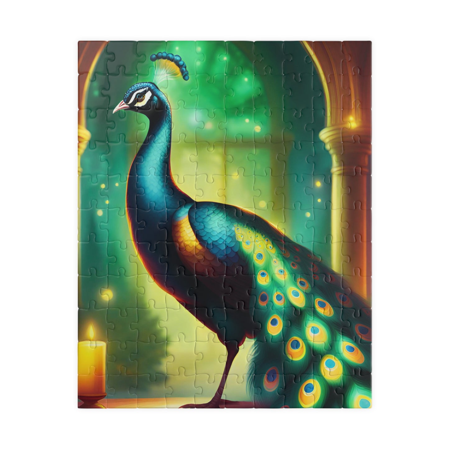 Green & Blue Peacock Puzzle (110, 252, 520, 1014-piece)