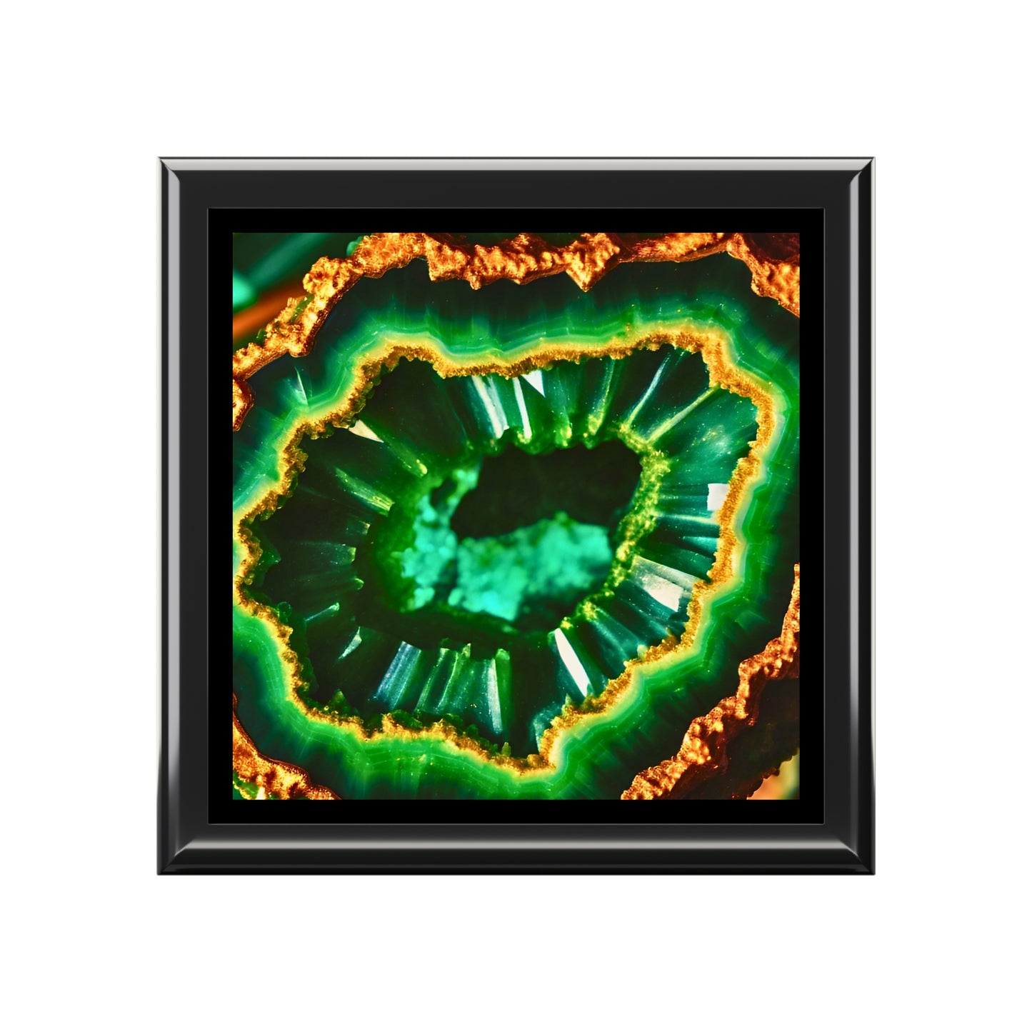 Emerald Geode Jewelry / Keepsake  Box