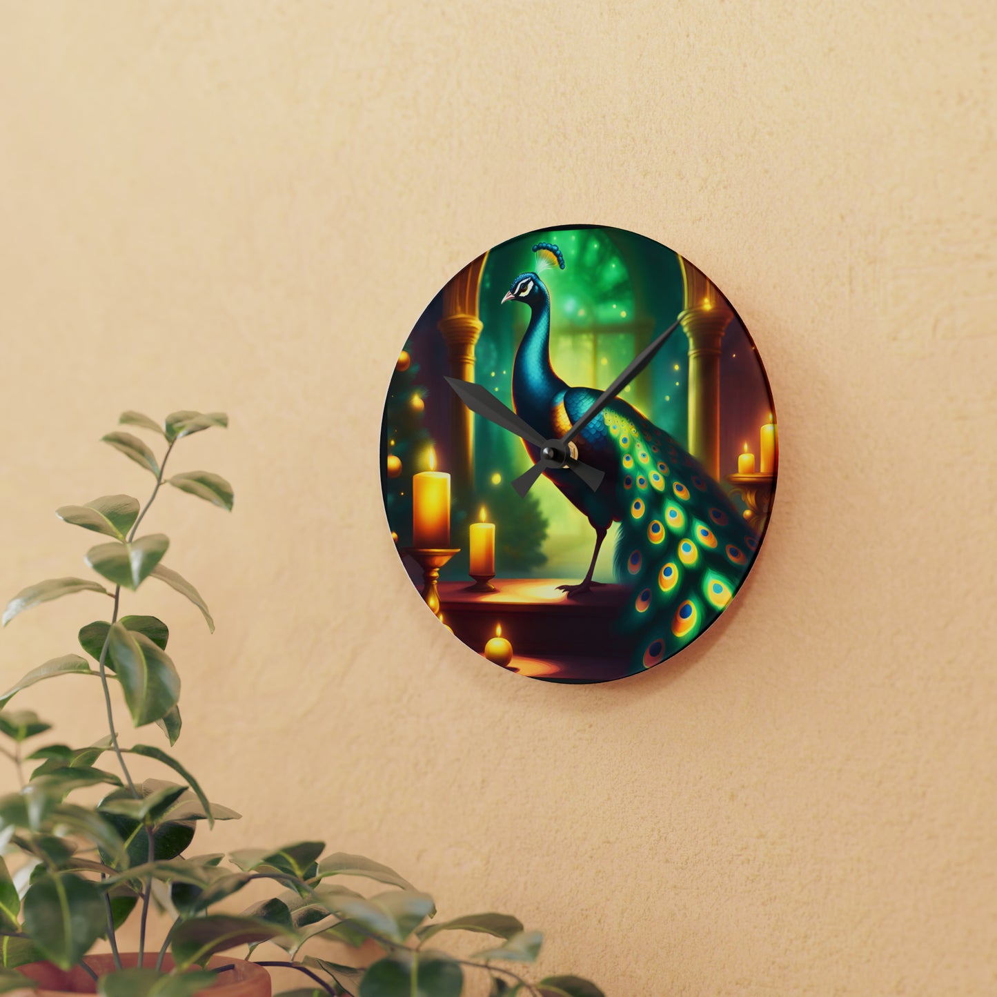 Peacock Acrylic Wall Clock