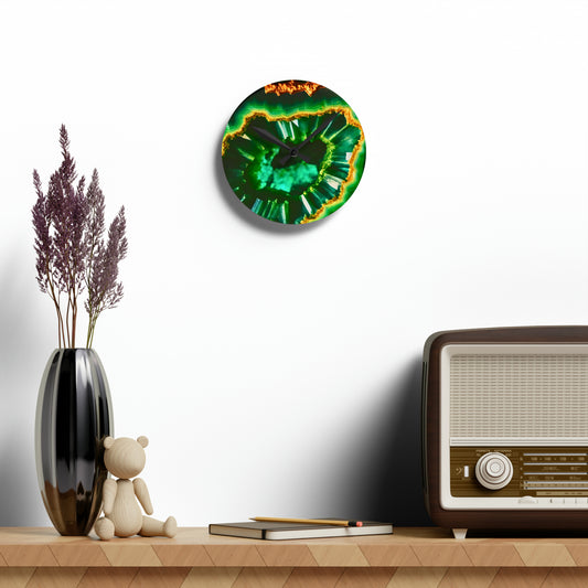 Green Geode Acrylic Wall Clock