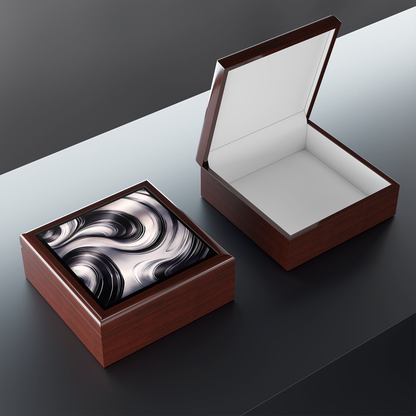 Silver Wave Jewelry / Keepsake Box