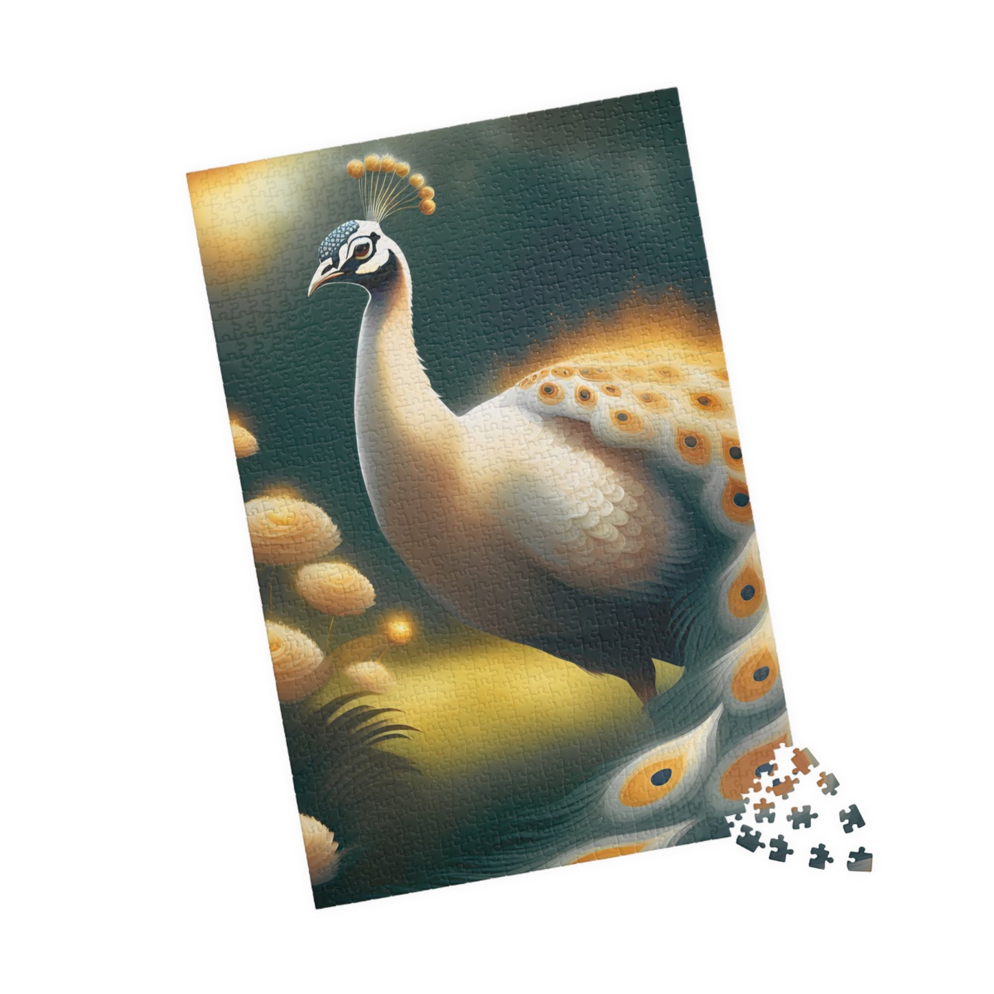 Blue & White Peacock Puzzle (110, 252, 520, 1014-piece)