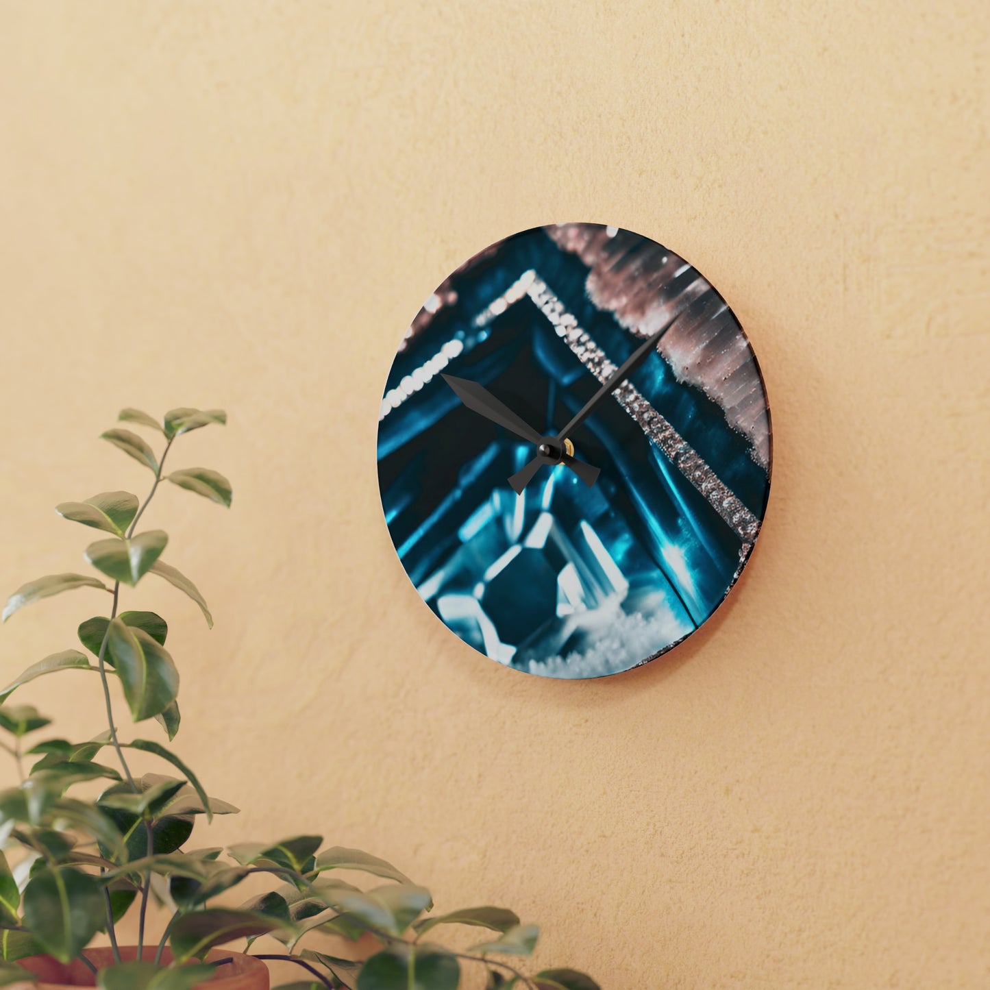 Diamond Geode Acrylic Wall Clock