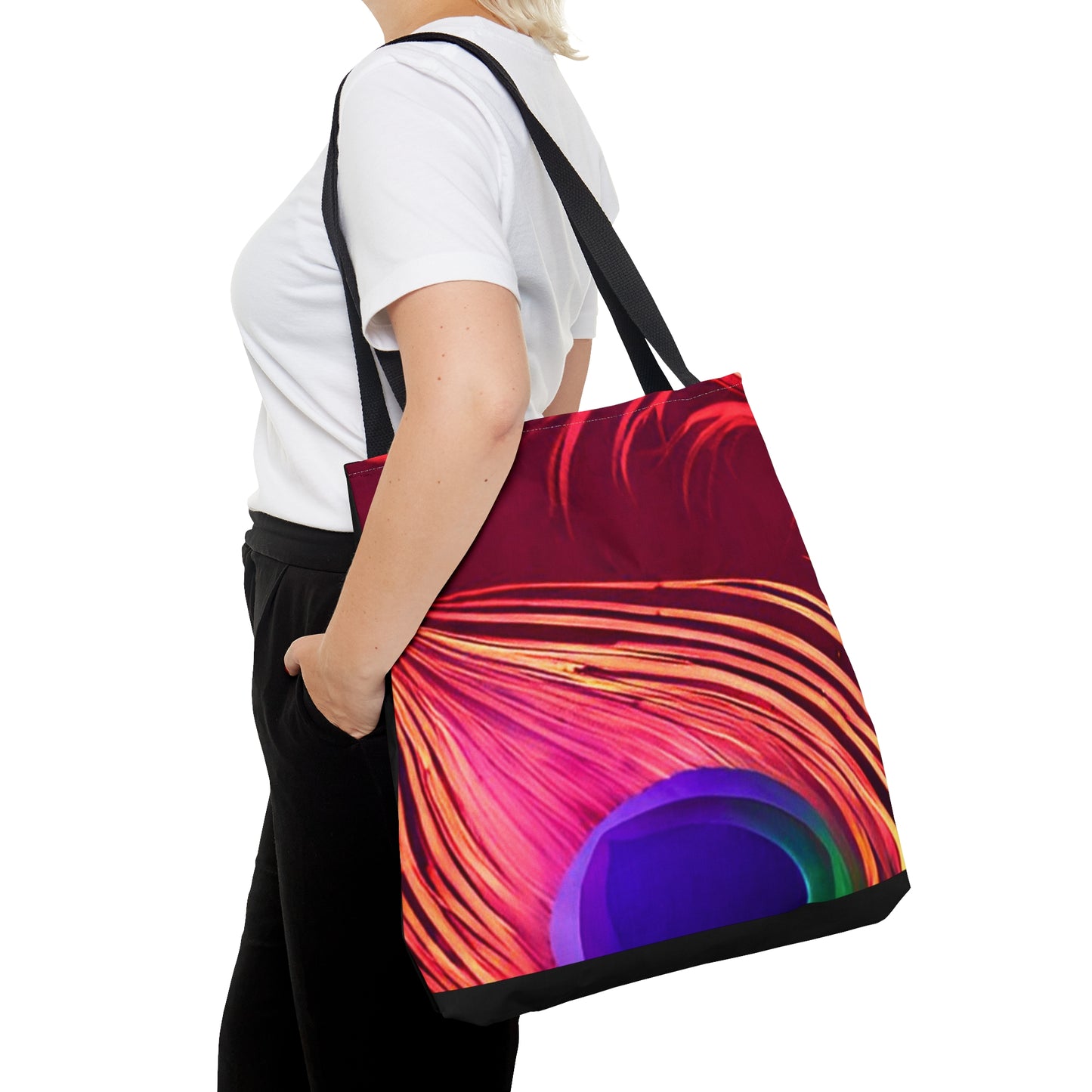 Red & Purple Peacock Tote Bag (AOP)