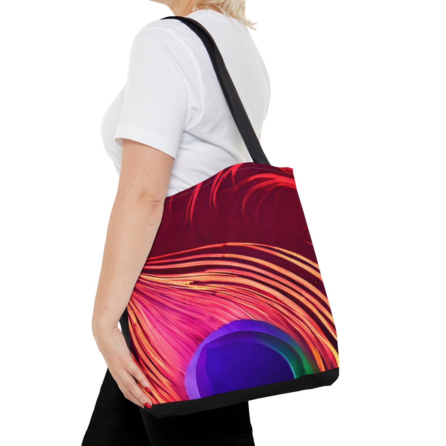 Red & Purple Peacock Tote Bag (AOP)