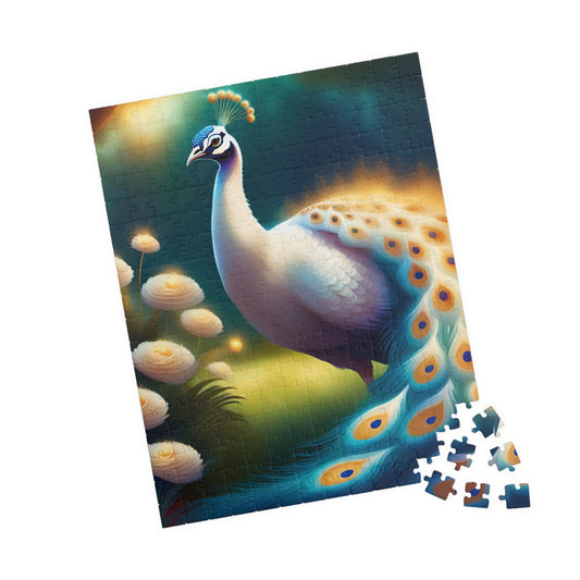 Blue & White Peacock Puzzle (110, 252, 520, 1014-piece)